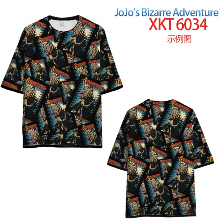 JoJos Bizarre Adventure Loose short-sleeved T-shirt with black (white) edge 9 sizes from S to 6XL XKT6034