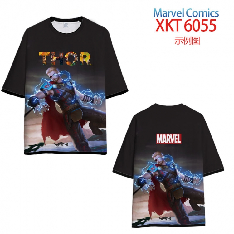 Marvel Loose short-sleeved T-shirt with black (white) edge 9 sizes from S to 6XL XKT6055