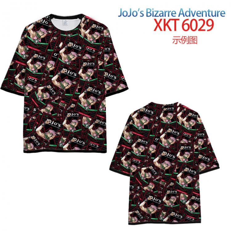 JoJos Bizarre Adventure Loose short-sleeved T-shirt with black (white) edge 9 sizes from S to 6XL XKT6029