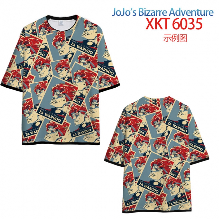 JoJos Bizarre Adventure Loose short-sleeved T-shirt with black (white) edge 9 sizes from S to 6XL XKT6035