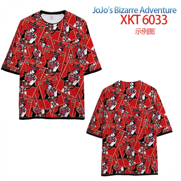 JoJos Bizarre Adventure Loose short-sleeved T-shirt with black (white) edge 9 sizes from S to 6XL XKT6033