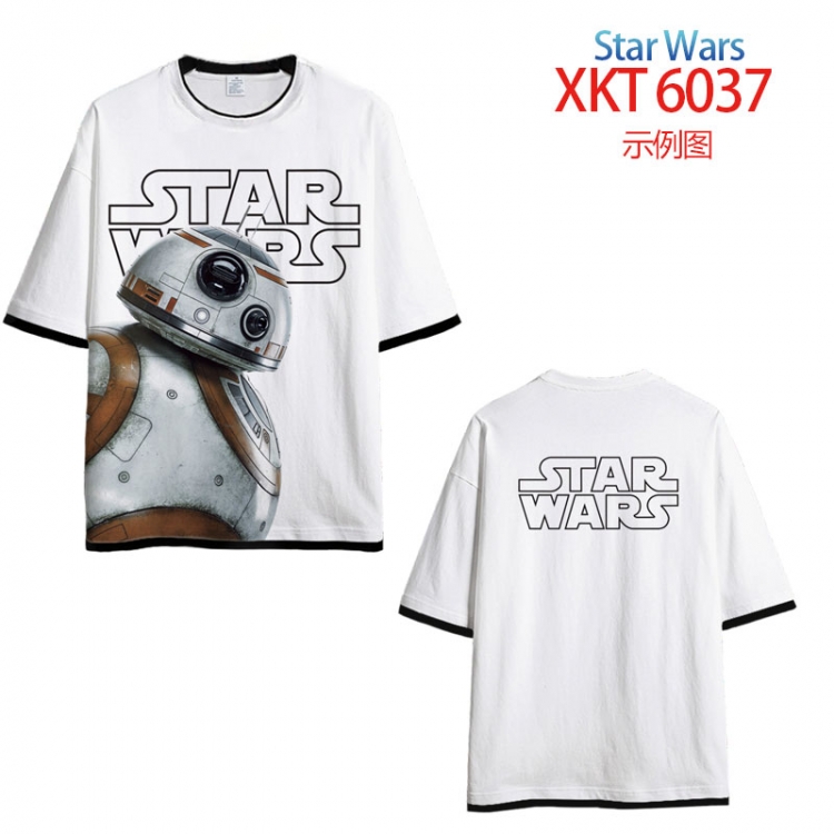 Star Wars Loose short-sleeved T-shirt with black (white) edge 9 sizes from S to 6XL XKT6037