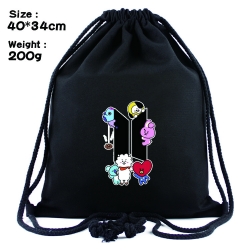 BTS  Anime Drawstring Bags Bun...