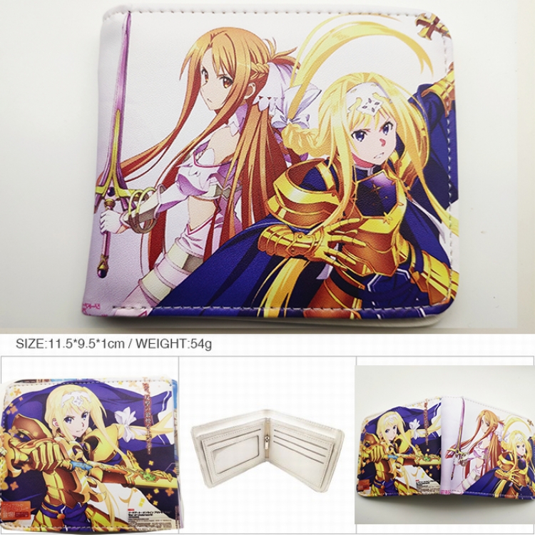 Sword Art Online  Anime color picture two fold  Short wallet 11X9.5CM 60G