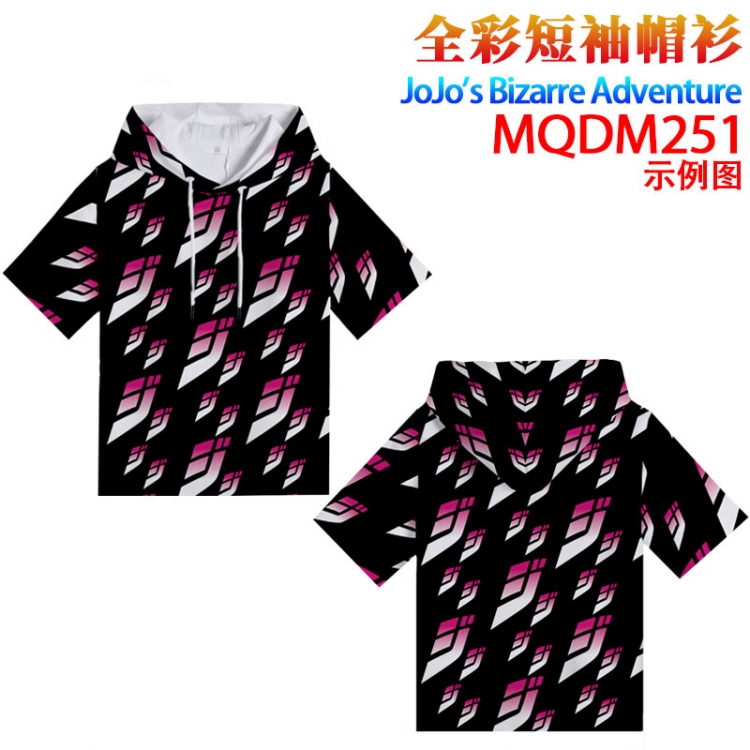 JoJos Bizarre Adventure Full color hooded pullover short sleeve t-shirt 2XS XS S M L XL 2XL 3XL 4XL MQDM-251