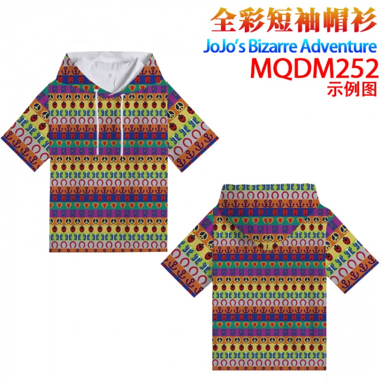 JoJos Bizarre Adventure Full color hooded pullover short sleeve t-shirt 2XS XS S M L XL 2XL 3XL 4XL MQDM-252