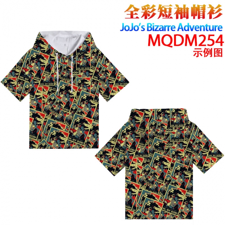 JoJos Bizarre Adventure Full color hooded pullover short sleeve t-shirt 2XS XS S M L XL 2XL 3XL 4XL MQDM-254