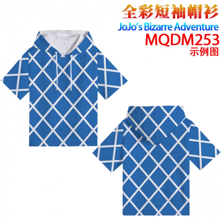 JoJos Bizarre Adventure Full color hooded pullover short sleeve t-shirt 2XS XS S M L XL 2XL 3XL 4XL MQDM-253