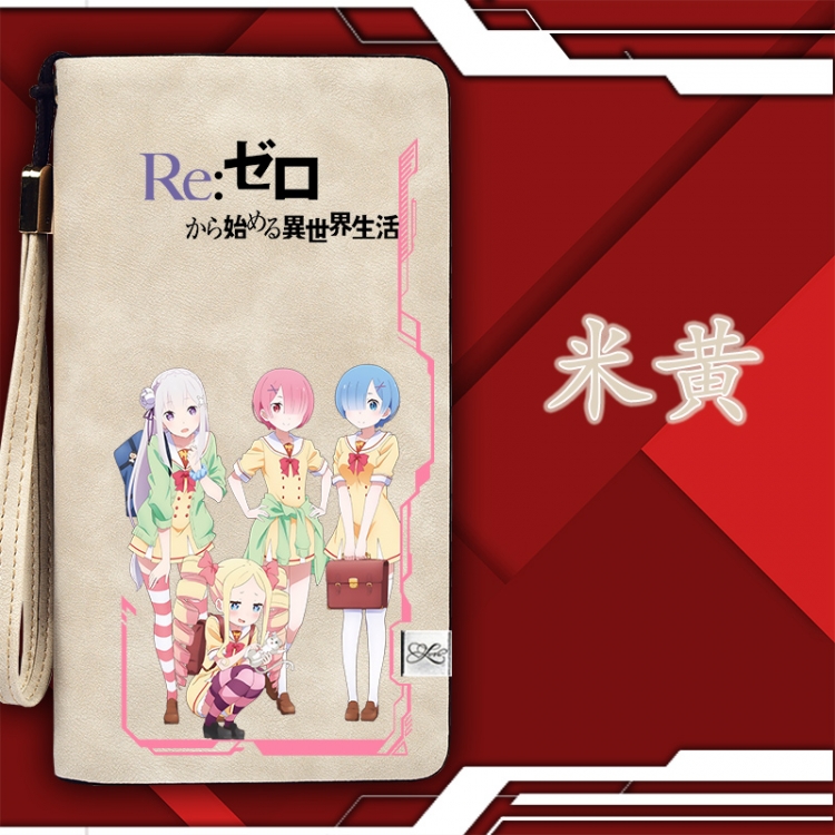 Re:Zero kara Hajimeru Isekai Seikatsu Zipper Women long wallet purse 11X20.5CM Style B