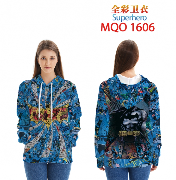 Superhero Full Color Patch pocket Sweatshirt Hoodie EUR SIZE 9 sizes from XXS to XXXXL MQO1606