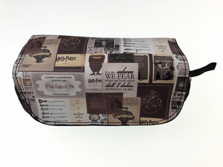 Harry Potter  Double zipper PU pencil Bag 20X10X7.5M 140G