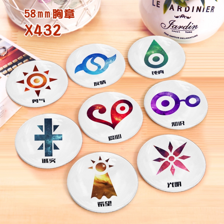 Digimon Anime a set of 8 models Tinplate coated badge 6CM X432