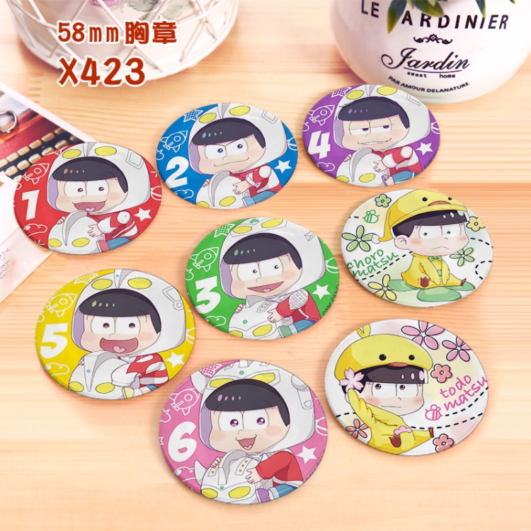 Osomatsu-san Anime a set of 8 models Tinplate coated badge 6CM X423