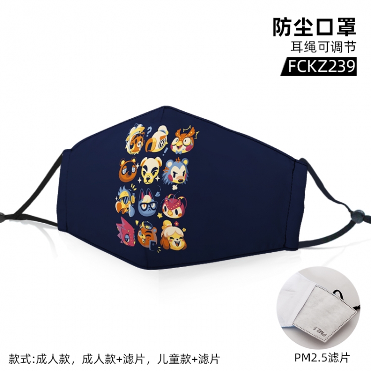 Animal Crossing color printing mask filter PM2.5 (optional adult or child)price for 5 pcs FCKZ239