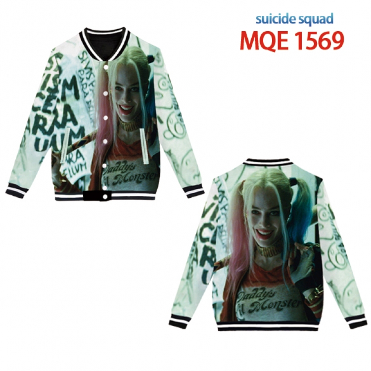 Suicide squad Full color round neck baseball uniform coat Hoodie XS to 4XL 8 sizes MQE1569