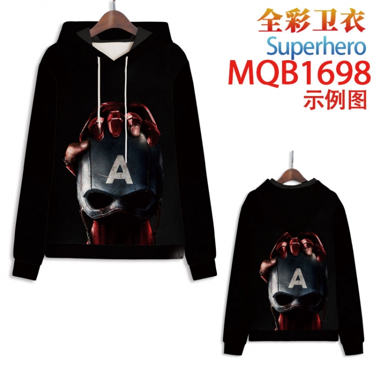 Superhero Full Color Patch pocket Sweatshirt Hoodie EUR SIZE 9 sizes from XXS to XXXXL MQB1698