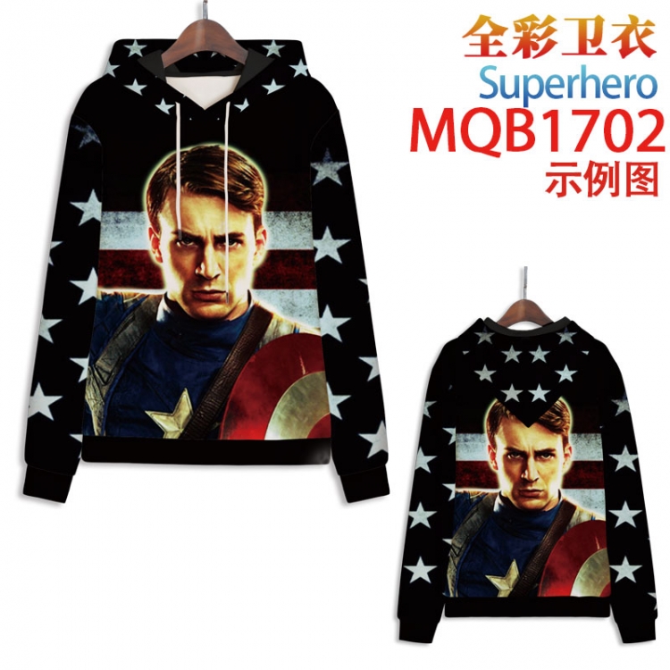 Superhero Full Color Patch pocket Sweatshirt Hoodie EUR SIZE 9 sizes from XXS to XXXXL MQB1702