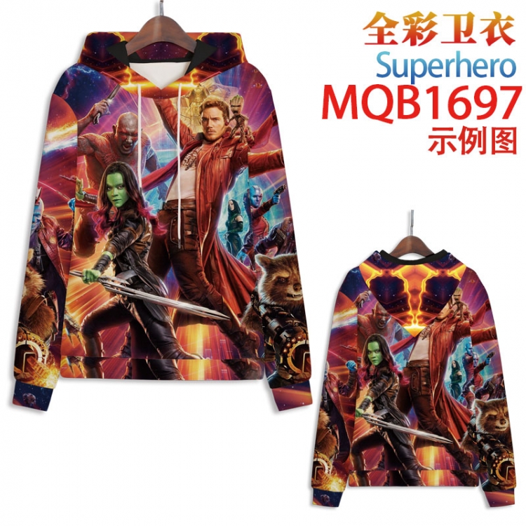Superhero Full Color Patch pocket Sweatshirt Hoodie EUR SIZE 9 sizes from XXS to XXXXL MQB1697