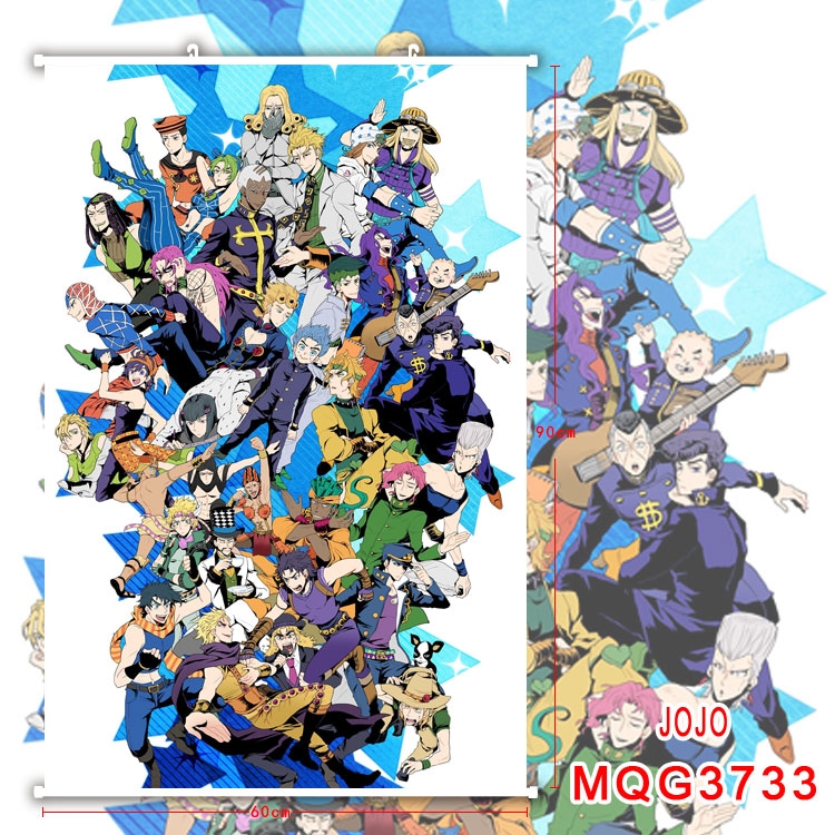 JoJos Bizarre Adventure Anime Plastic pole cloth painting Wall Scroll 60X90CM MQG3733
