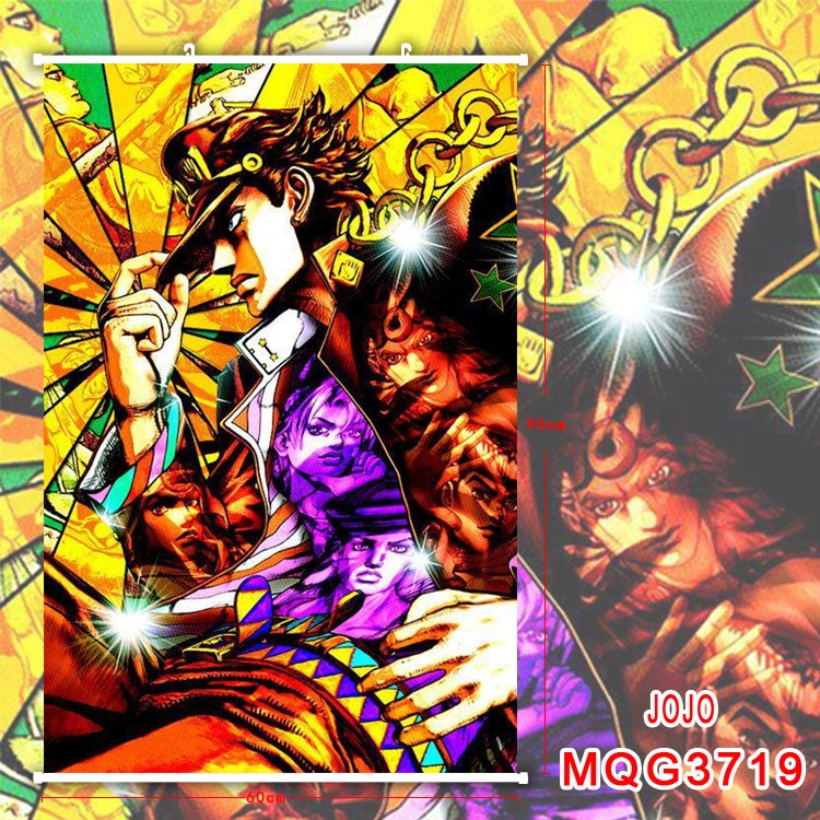 JoJos Bizarre Adventure Anime Plastic pole cloth painting Wall Scroll 60X90CM MQG3719