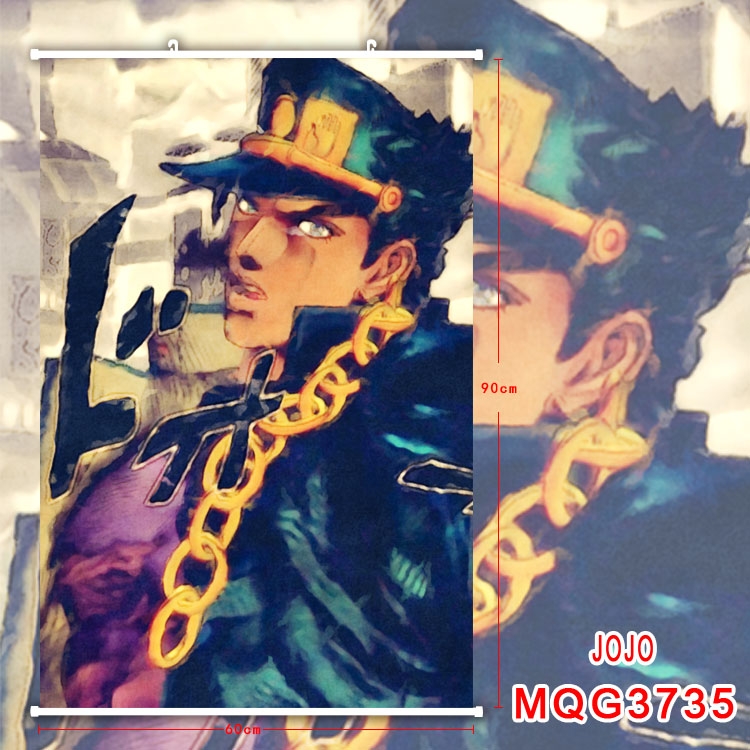 JoJos Bizarre Adventure Anime Plastic pole cloth painting Wall Scroll 60X90CM MQG3735