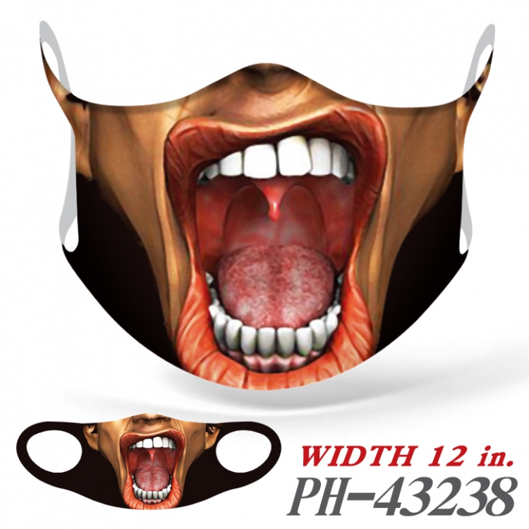 Funny mouth Full color Ice silk seamless Mask   price for 5 pcs  PH43238A