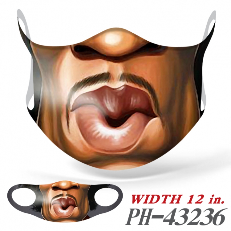 Funny mouth Full color Ice silk seamless Mask   price for 5 pcs  PH43236A