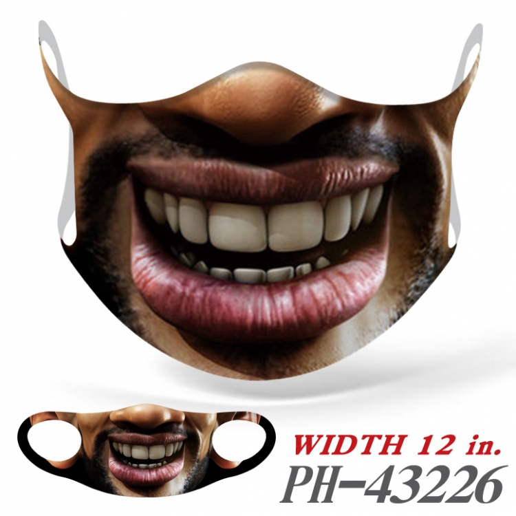 Funny mouth Full color Ice silk seamless Mask   price for 5 pcs  PH43226A