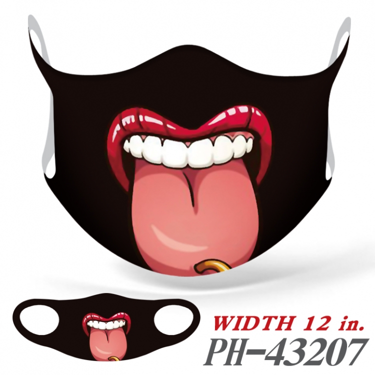 Funny mouth Full color Ice silk seamless Mask   price for 5 pcs  PH43207A