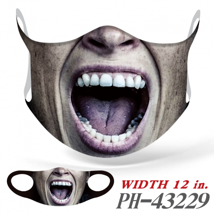 Funny mouth Full color Ice silk seamless Mask   price for 5 pcs  PH43229A