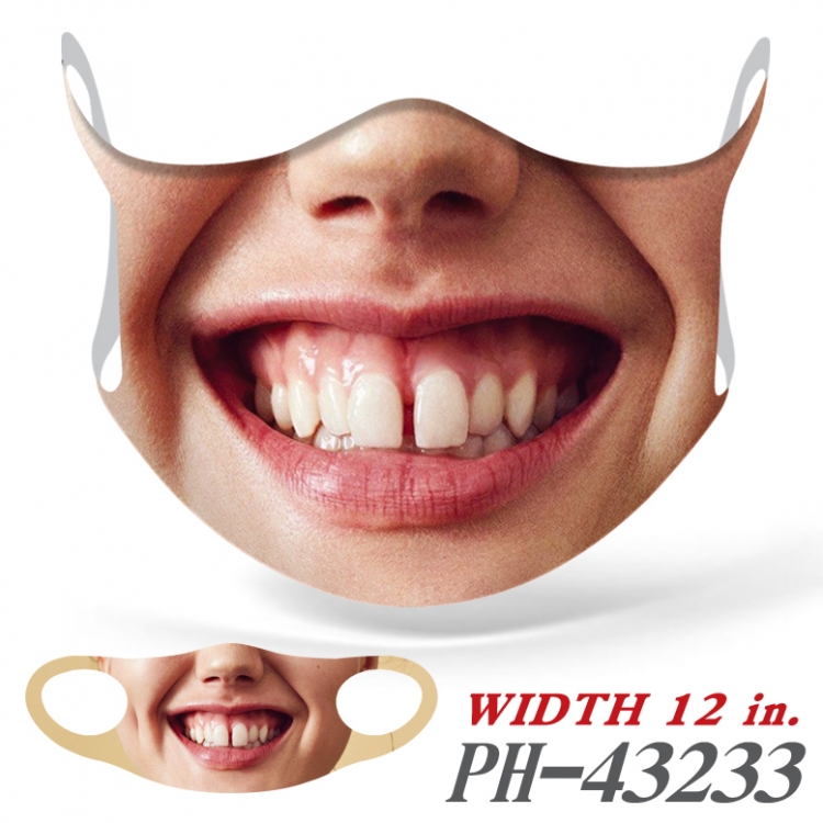 Funny mouth Full color Ice silk seamless Mask   price for 5 pcs  PH43233A