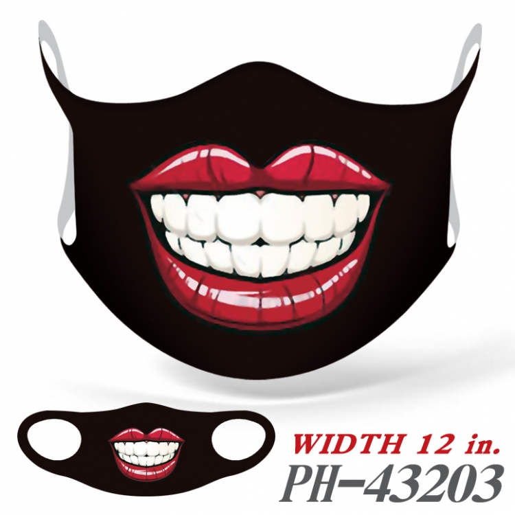 Funny mouth Full color Ice silk seamless Mask   price for 5 pcs  PH43203A