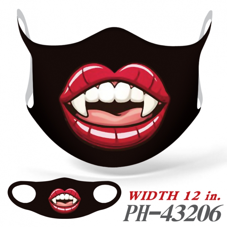Funny mouth Full color Ice silk seamless Mask   price for 5 pcs  PH43206A