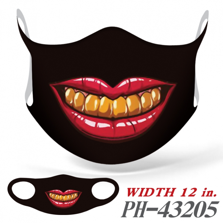 Funny mouth Full color Ice silk seamless Mask   price for 5 pcs  PH43205A