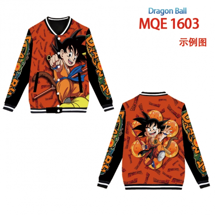 DRAGON BALL Full color round neck baseball uniform coat Hoodie XS to 4XL 8 sizes MQE1603