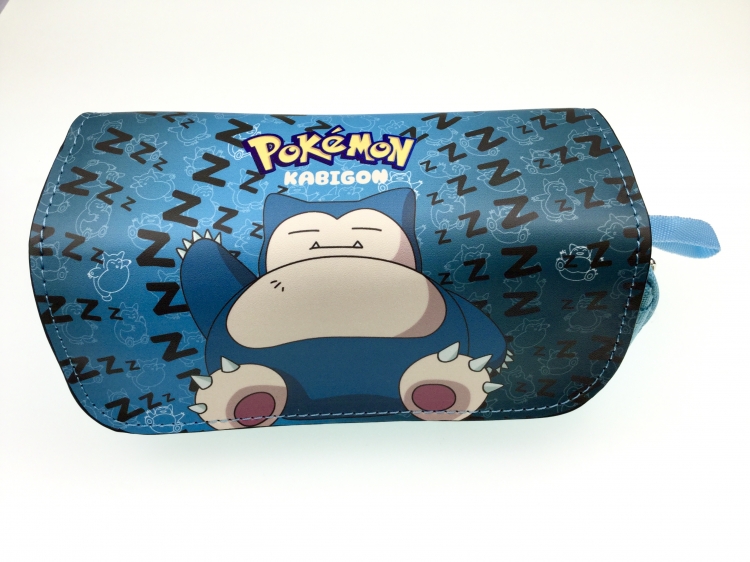 Pokemon Double zipper PU pencil Bag 20X10X7.5M 140G