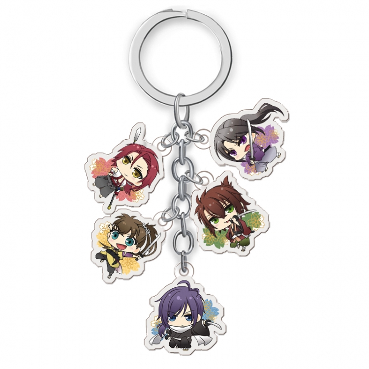 Hakuoki Shinsengumi Kitan  Anime acrylic keychain price for 5 pcs A025