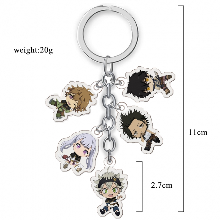 Black clover Anime acrylic keychain price for 5 pcs A111