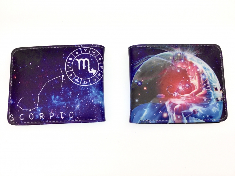 Scorpio color picture two fold  Short wallet 11X9.5CM 60G