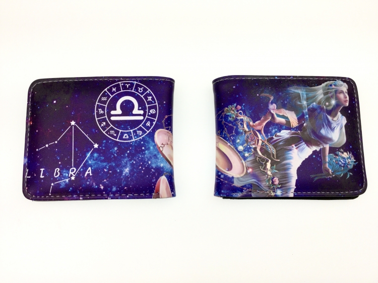 Libra color picture two fold  Short wallet 11X9.5CM 60G