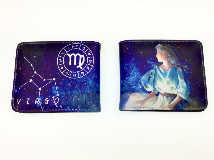 Virgo color picture two fold  Short wallet 11X9.5CM 60G