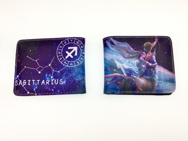 Sagittarius color picture two fold  Short wallet 11X9.5CM 60G