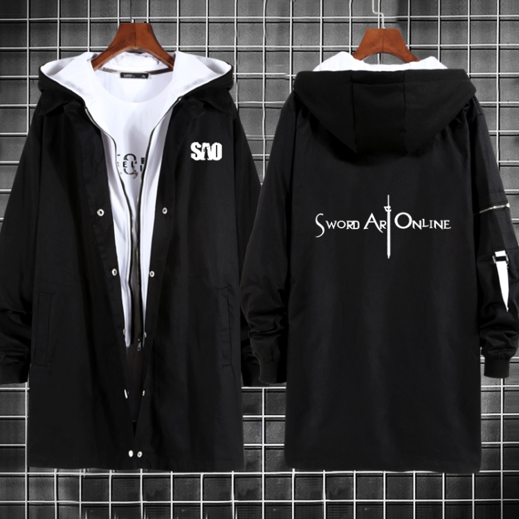 Sword Art Online Anime fake two sweater coat long trench coat 5 sizes from M to 3XL