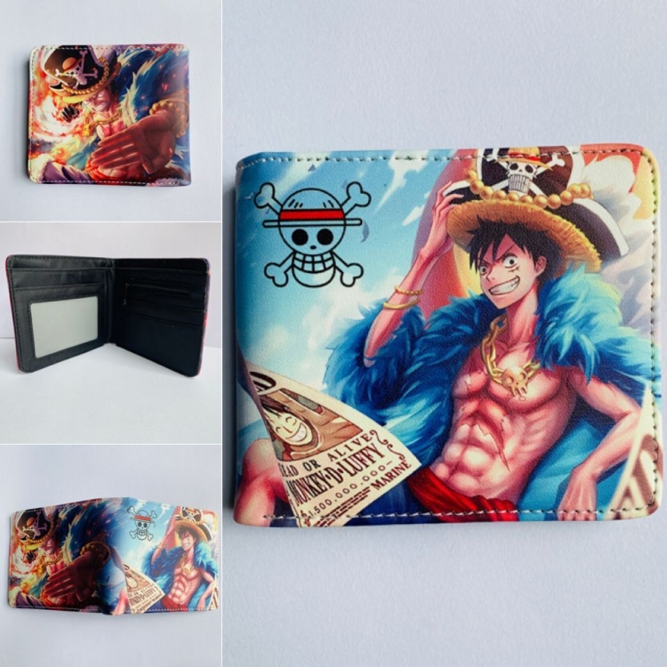 One Piece Short color picture two fold wallet 11X9.5CM 60G