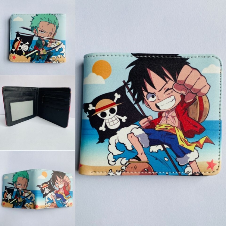 One Piece Short color picture two fold wallet 11X9.5CM 60G