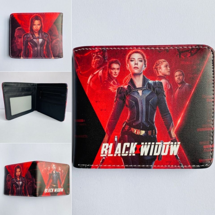 Black Widow Short color picture two fold wallet 11X9.5CM 60G