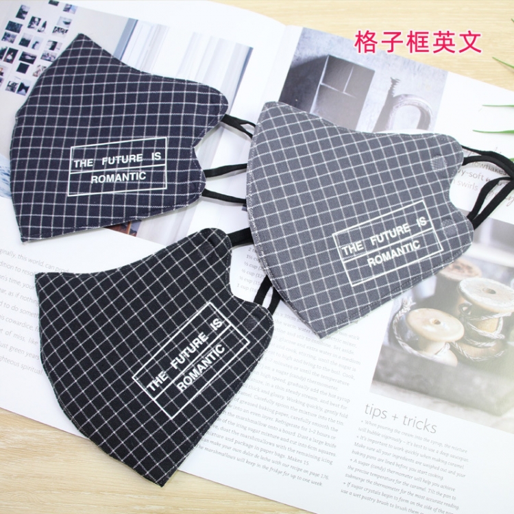 Gezi Yingzi Adult autumn and winter padded warm three-dimensional printed cotton washable mask dust mask can be adjusted