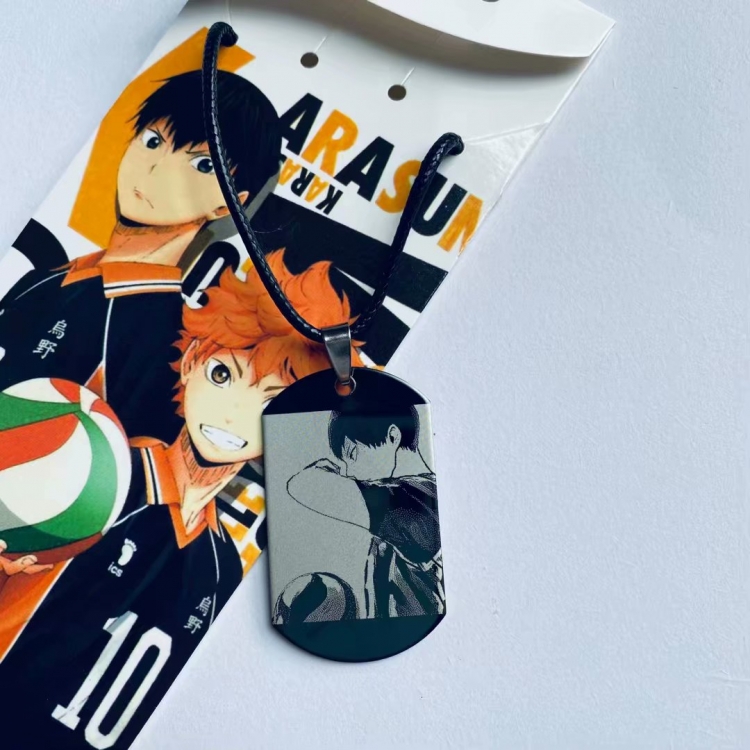 Haikyuu!! Cartoon Anime Stainless steel military necklace