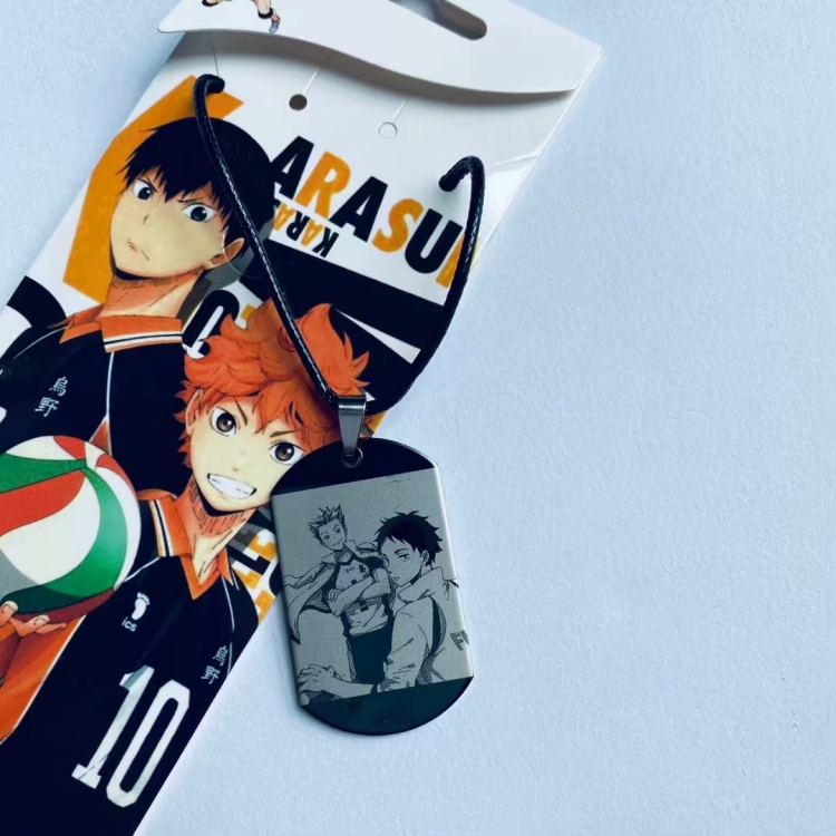 Haikyuu!! Cartoon Anime Stainless steel military necklace