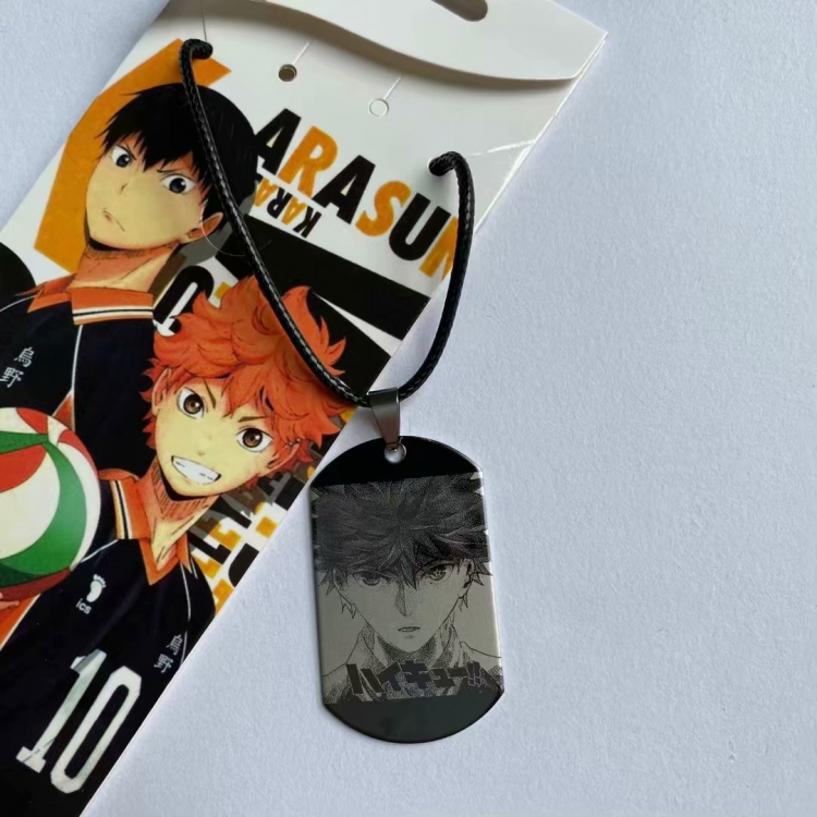 Haikyuu!! Cartoon Anime Stainless steel military necklace